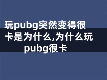 玩pubg突然變得很卡是為什么,為什么玩pubg很卡