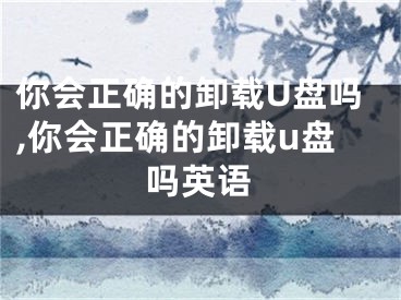 你會正確的卸載U盤嗎,你會正確的卸載u盤嗎英語