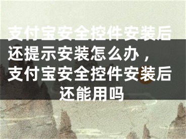 支付寶安全控件安裝后還提示安裝怎么辦 ,支付寶安全控件安裝后還能用嗎