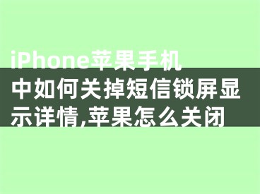 iPhone蘋果手機(jī)中如何關(guān)掉短信鎖屏顯示詳情,蘋果怎么關(guān)閉