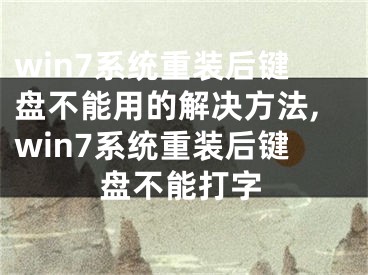 win7系統(tǒng)重裝后鍵盤不能用的解決方法,win7系統(tǒng)重裝后鍵盤不能打字