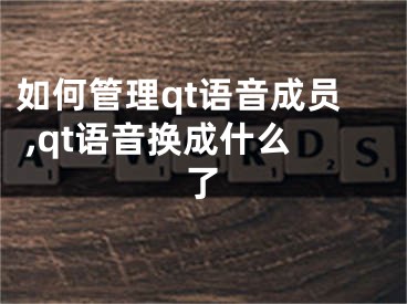 如何管理qt語音成員 ,qt語音換成什么了