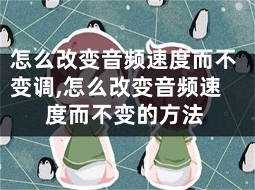 怎么改變音頻速度而不變調(diào),怎么改變音頻速度而不變的方法