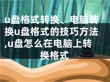 u盤格式轉換、電腦轉換u盤格式的技巧方法,u盤怎么在電腦上轉換格式