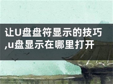 讓U盤盤符顯示的技巧,u盤顯示在哪里打開