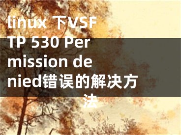 linux 下VSFTP 530 Permission denied錯(cuò)誤的解決方法