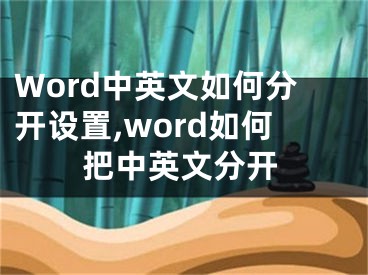 Word中英文如何分開設置,word如何把中英文分開