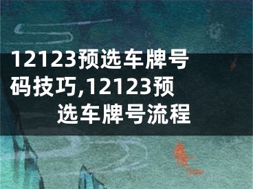 12123預(yù)選車牌號碼技巧,12123預(yù)選車牌號流程