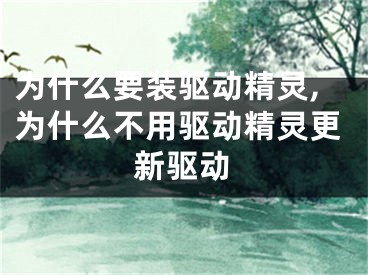 為什么要裝驅(qū)動精靈,為什么不用驅(qū)動精靈更新驅(qū)動