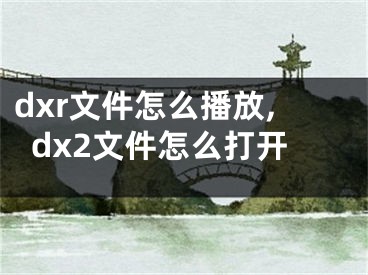 dxr文件怎么播放,dx2文件怎么打開