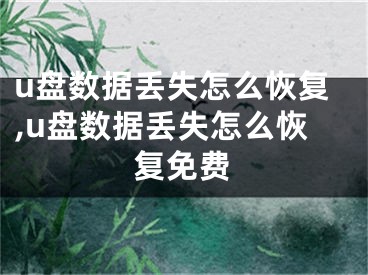 u盤數(shù)據(jù)丟失怎么恢復,u盤數(shù)據(jù)丟失怎么恢復免費