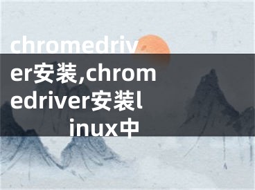 chromedriver安裝,chromedriver安裝linux中