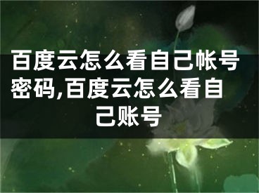 百度云怎么看自己帳號(hào)密碼,百度云怎么看自己賬號(hào)