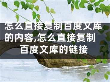 怎么直接復(fù)制百度文庫的內(nèi)容,怎么直接復(fù)制百度文庫的鏈接