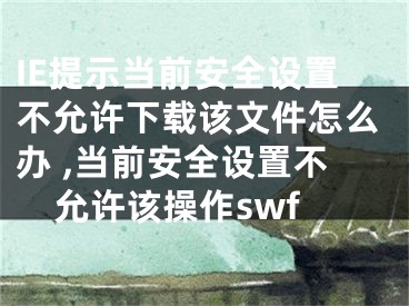 IE提示當(dāng)前安全設(shè)置不允許下載該文件怎么辦 ,當(dāng)前安全設(shè)置不允許該操作swf