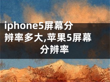 iphone5屏幕分辨率多大,蘋果5屏幕分辨率