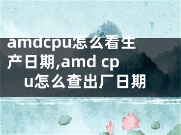 amdcpu怎么看生產(chǎn)日期,amd cpu怎么查出廠日期