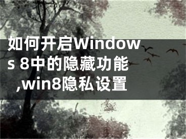 如何開啟Windows 8中的隱藏功能 ,win8隱私設置