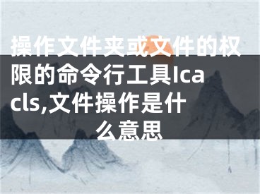 操作文件夾或文件的權(quán)限的命令行工具Icacls,文件操作是什么意思