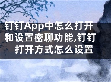 釘釘App中怎么打開和設(shè)置密聊功能,釘釘打開方式怎么設(shè)置