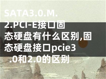 SATA3.0.M.2.PCI-E接口固態(tài)硬盤有什么區(qū)別,固態(tài)硬盤接口pcie3.0和2.0的區(qū)別