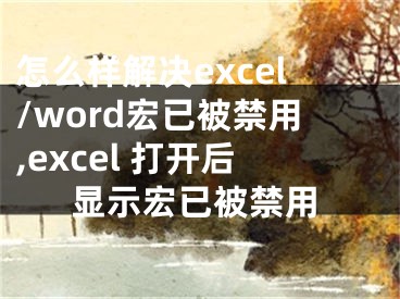 怎么樣解決excel/word宏已被禁用,excel 打開后顯示宏已被禁用