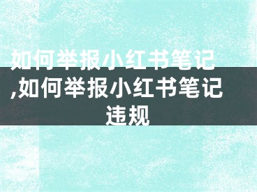 如何舉報(bào)小紅書筆記 ,如何舉報(bào)小紅書筆記違規(guī)