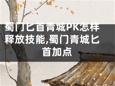 蜀門匕首青城PK怎樣釋放技能,蜀門青城匕首加點(diǎn)