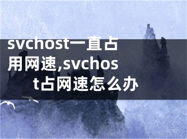 svchost一直占用網(wǎng)速,svchost占網(wǎng)速怎么辦