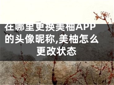 在哪里更換美柚APP的頭像昵稱,美柚怎么更改狀態(tài)