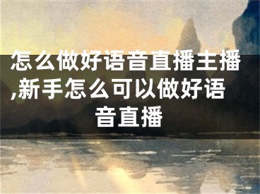 怎么做好語音直播主播,新手怎么可以做好語音直播