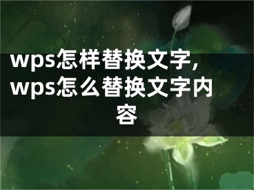 wps怎樣替換文字,wps怎么替換文字內(nèi)容