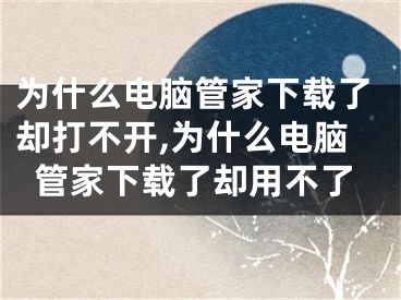 為什么電腦管家下載了卻打不開(kāi),為什么電腦管家下載了卻用不了