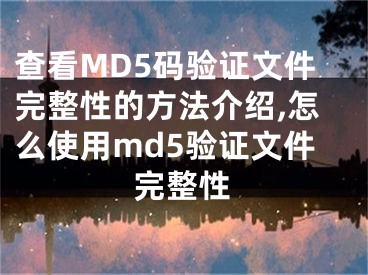 查看MD5碼驗證文件完整性的方法介紹,怎么使用md5驗證文件完整性