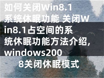 如何關(guān)閉Win8.1系統(tǒng)休眠功能 關(guān)閉Win8.1占空間的系統(tǒng)休眠功能方法介紹,windows2008關(guān)閉休眠模式