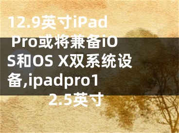 12.9英寸iPad Pro或?qū)⒓鎮(zhèn)鋓OS和OS X雙系統(tǒng)設(shè)備,ipadpro12.5英寸