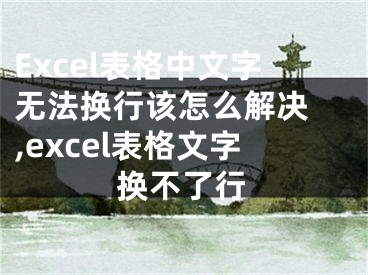 Excel表格中文字無(wú)法換行該怎么解決 ,excel表格文字換不了行