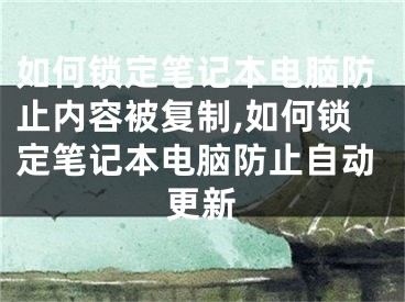 如何鎖定筆記本電腦防止內(nèi)容被復(fù)制,如何鎖定筆記本電腦防止自動更新