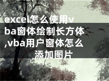 excel怎么使用vba窗體繪制長方體 ,vba用戶窗體怎么添加圖片