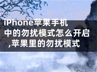 iPhone蘋果手機中的勿擾模式怎么開啟,蘋果里的勿擾模式