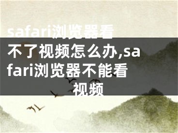 safari瀏覽器看不了視頻怎么辦,safari瀏覽器不能看視頻