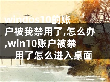 windos10的賬戶被我禁用了,怎么辦,win10賬戶被禁用了怎么進(jìn)入桌面