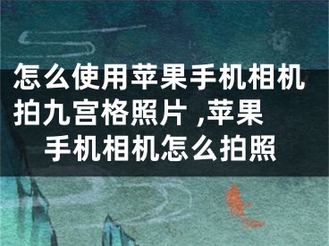 怎么使用蘋果手機(jī)相機(jī)拍九宮格照片 ,蘋果手機(jī)相機(jī)怎么拍照