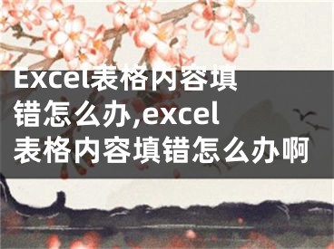 Excel表格內(nèi)容填錯(cuò)怎么辦,excel表格內(nèi)容填錯(cuò)怎么辦啊