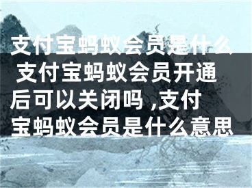 支付寶螞蟻會員是什么 支付寶螞蟻會員開通后可以關(guān)閉嗎 ,支付寶螞蟻會員是什么意思