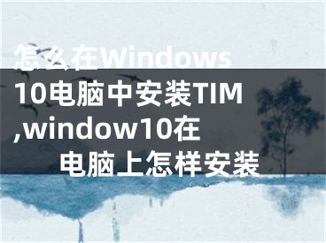 怎么在Windows10電腦中安裝TIM,window10在電腦上怎樣安裝