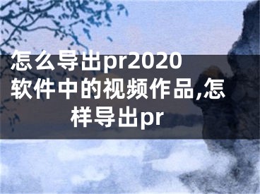 怎么導(dǎo)出pr2020軟件中的視頻作品,怎樣導(dǎo)出pr