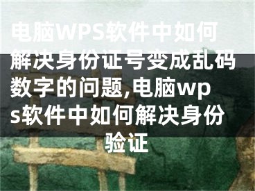 電腦WPS軟件中如何解決身份證號(hào)變成亂碼數(shù)字的問題,電腦wps軟件中如何解決身份驗(yàn)證