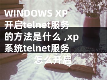 WINDOWS XP開啟telnet服務的方法是什么 ,xp系統(tǒng)telnet服務怎么開啟