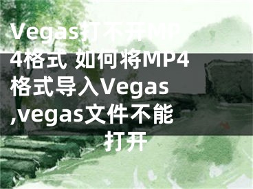 Vegas打不開(kāi)MP4格式 如何將MP4格式導(dǎo)入Vegas ,vegas文件不能打開(kāi)